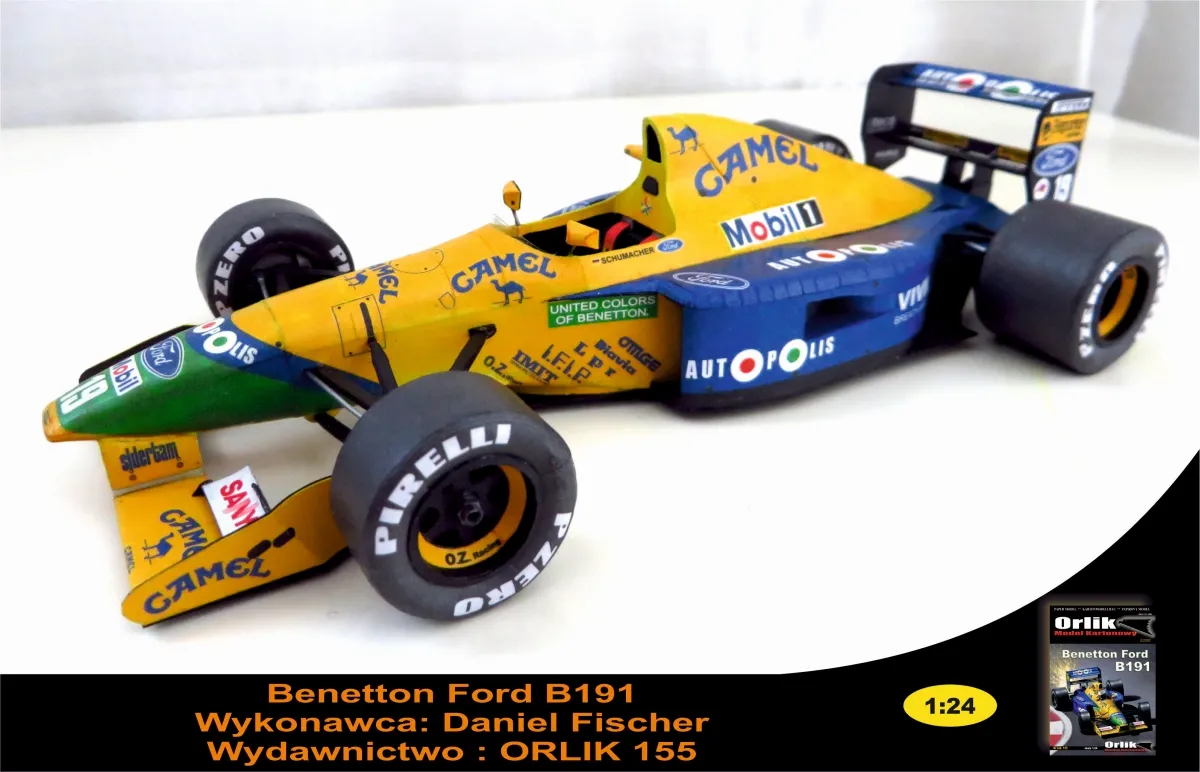 Papierový model - Formula F1 - Benetton Ford B191